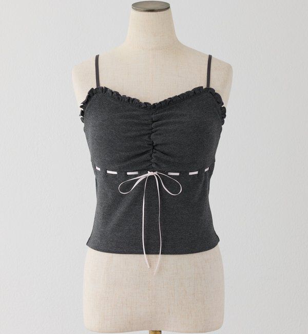  「配色リボンカップ付きキャミソール」|プルオーバー|