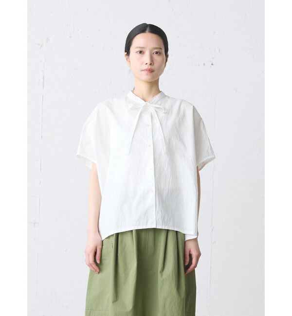 MidiUmi「MidiUmi ボウタイワイドシャツ」|シャツ・ブラウス|オフホワイト