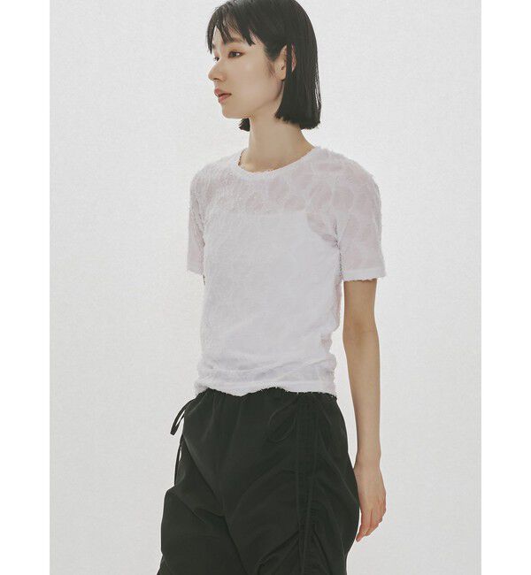 MIDIUMISOLID「MIDIUMISOLID for Ladies ジャカードクルーネックシアーインナー」|Tシャツ・カットソー|