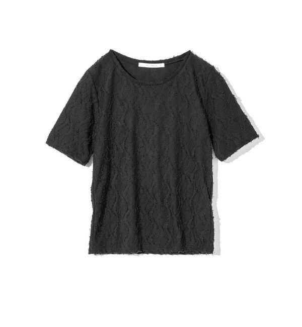 MIDIUMISOLID「MIDIUMISOLID for Ladies ジャカードクルーネックシアーインナー」|Tシャツ・カットソー|ブラック