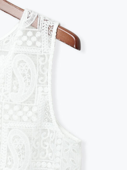 Te chichi「【Atelier ChouChou】パネルレース刺繍前後2WAYジレ(セットアップ可)」|ダウンベスト・ベスト|