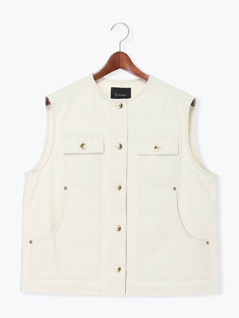 Te chichi「ノーカラーワークベスト」|ダウンベスト・ベスト|