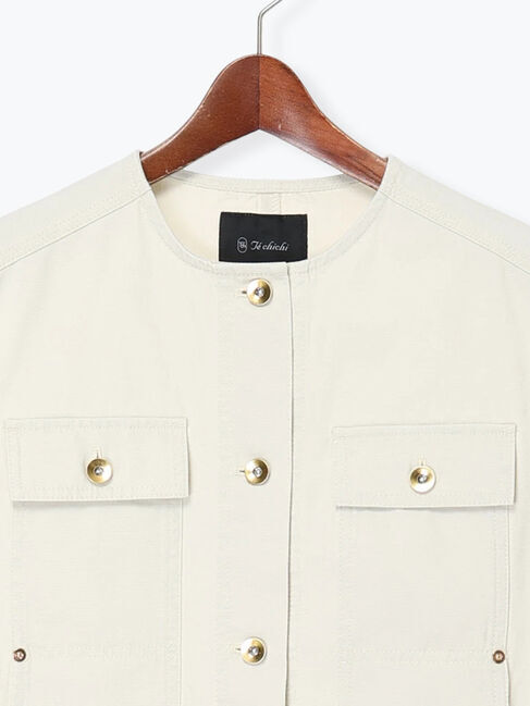 Te chichi「ノーカラーワークベスト」|ダウンベスト・ベスト|