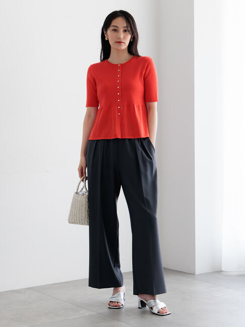 Te chichi「【調温】ペプラムハーフスリーブニット」|ニット・セーター|