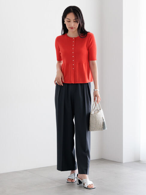 Te chichi「【調温】ペプラムハーフスリーブニット」|ニット・セーター|