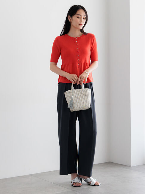 Te chichi「【調温】ペプラムハーフスリーブニット」|ニット・セーター|