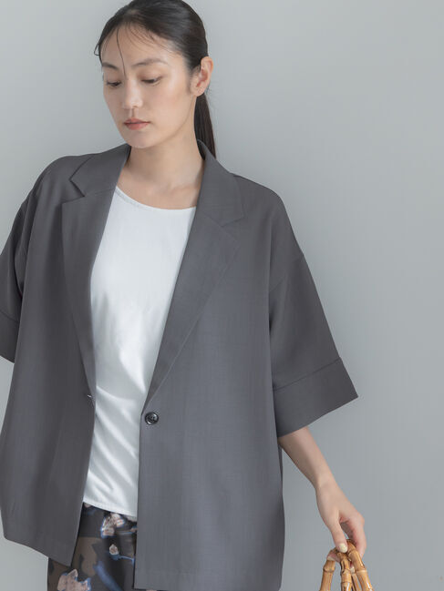 Te chichi「麻調ハーフスリーブジャケット」|その他|