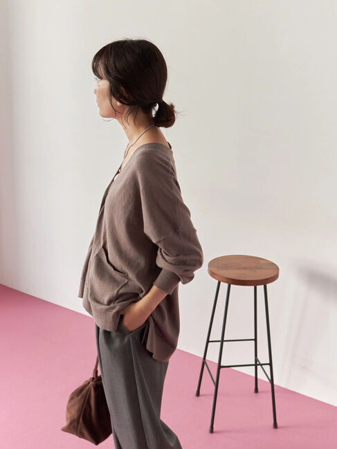 Samansa Mos2 blue「マルチスタイルVネックカーディガン」|カーディガン|