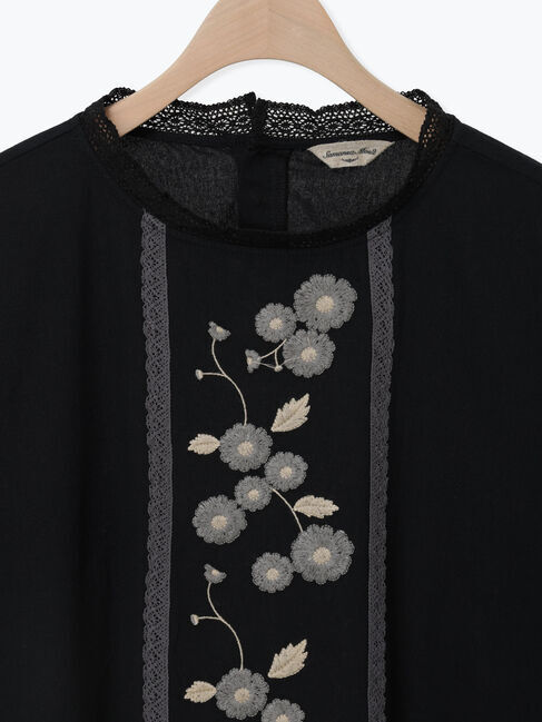 Samansa Mos2「【WEB限定】花柄刺繍ブラウス」|シャツ・ブラウス|