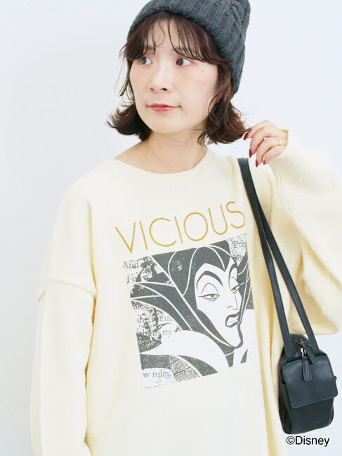 Samansa Mos2 blue「【Disney】ヴィランズ/ニット」|ニット・セーター|