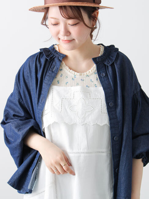 Samansa Mos2「カットワーク刺繍キャミチュニック」|シャツ・ブラウス|オフホワイト