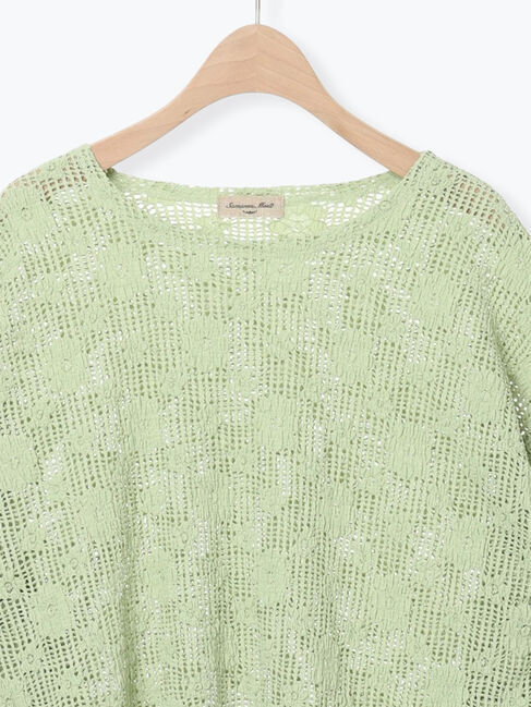 Samansa Mos2「透かし柄ふくれジャガードプルオーバー」|Tシャツ・カットソー|