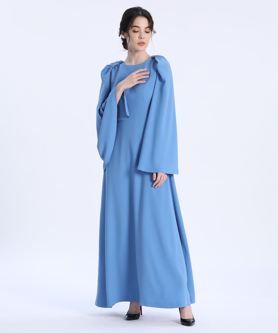 Maglie le cassetto「《M Maglie le cassetto》ケープ付3WAYロングドレス」|ワンピース|