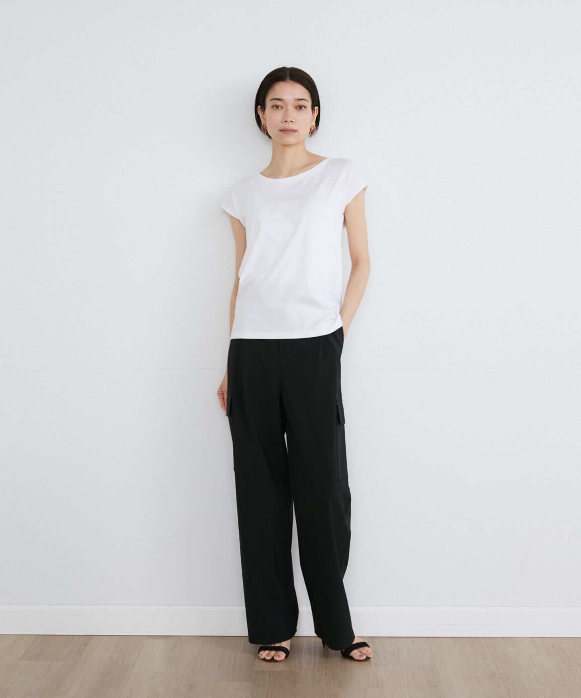 INED「フレンチスリーブTシャツ《スビン綿MIX天竺/A-GIRL&rsquo;S 》」|Tシャツ・カットソー|