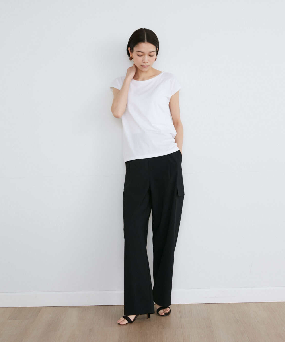 INED「フレンチスリーブTシャツ《スビン綿MIX天竺/A-GIRL&rsquo;S 》」|Tシャツ・カットソー|