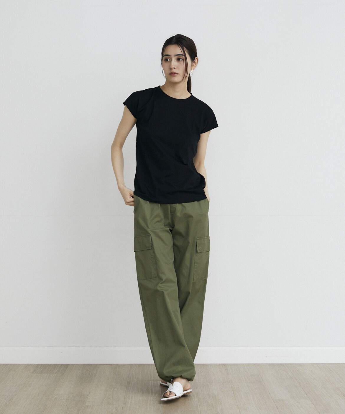 INED「フレンチスリーブTシャツ《スビン綿MIX天竺/A-GIRL&rsquo;S 》」|Tシャツ・カットソー|