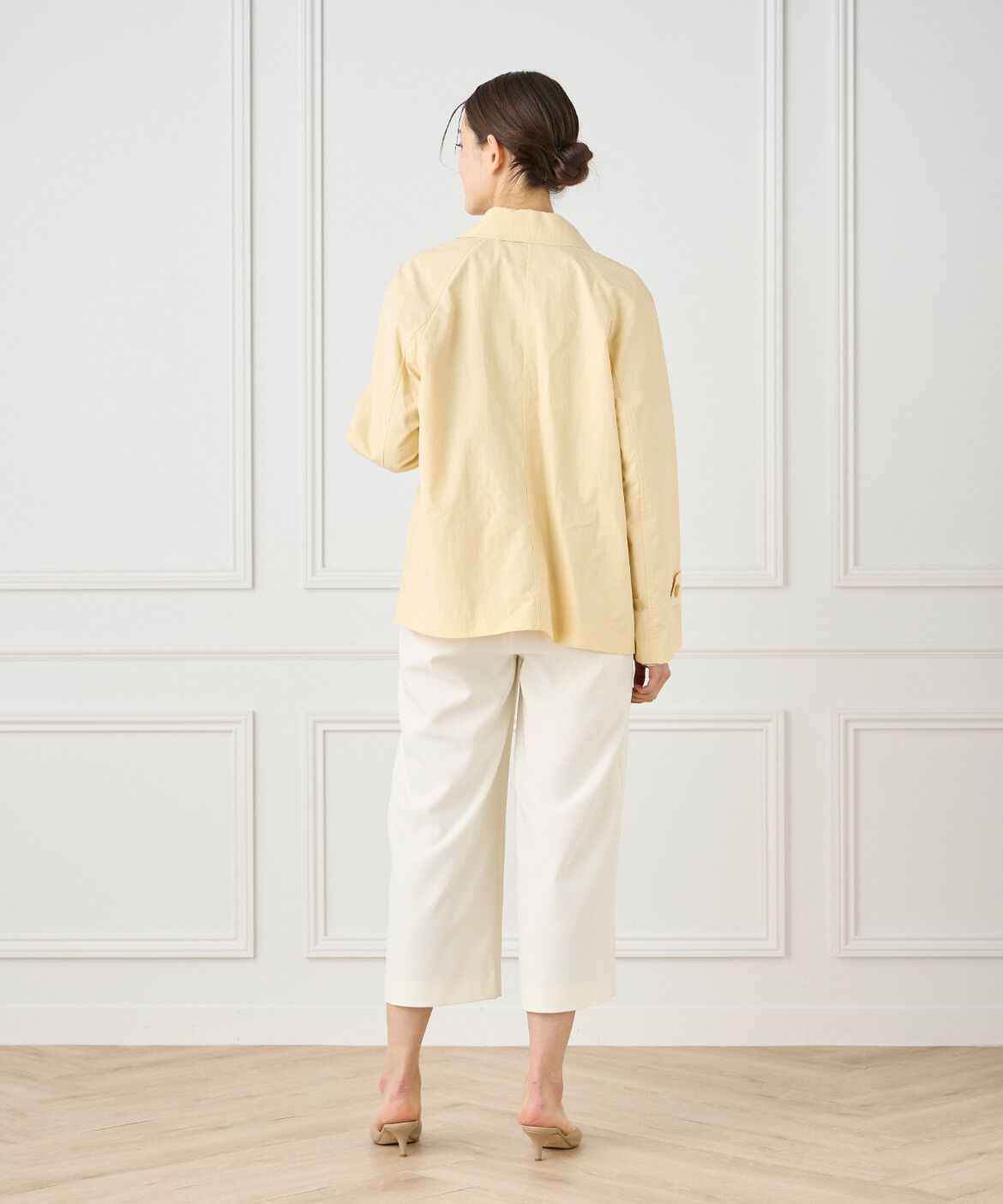 7-IDconcept.「《大きいサイズ》 ナイロンタッサーミドル丈ステンカラーコート　」|ピーコート|