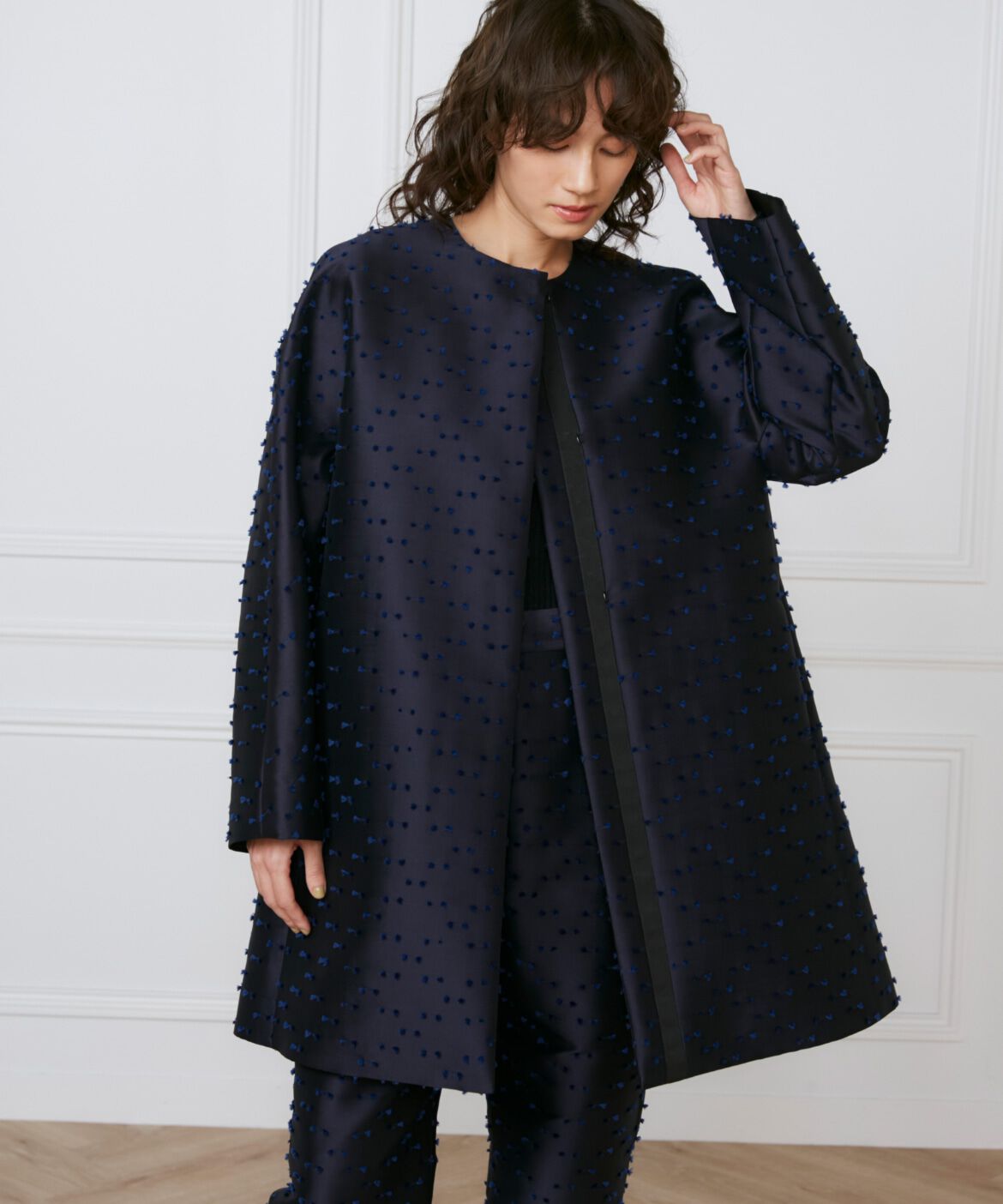 INED「ノーカラーAラインコート《la veille by SUPERIOR CLOSET》」|ピーコート|