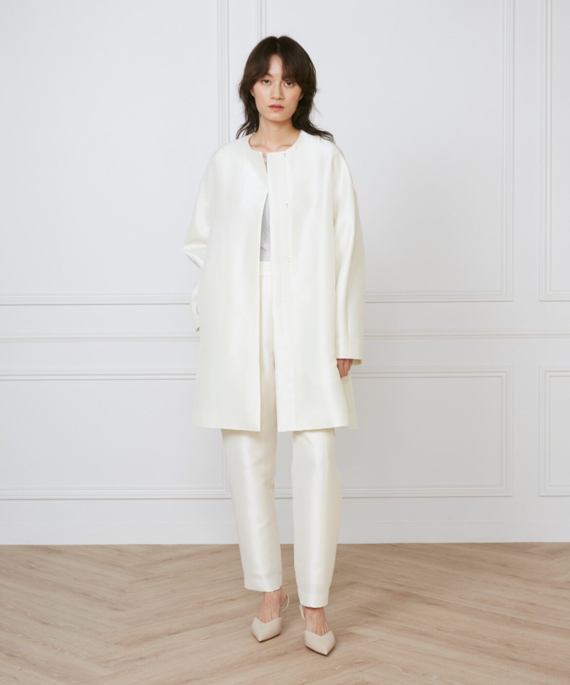 INED「ノーカラーAラインコート《la veille by SUPERIOR CLOSET》」|ピーコート|