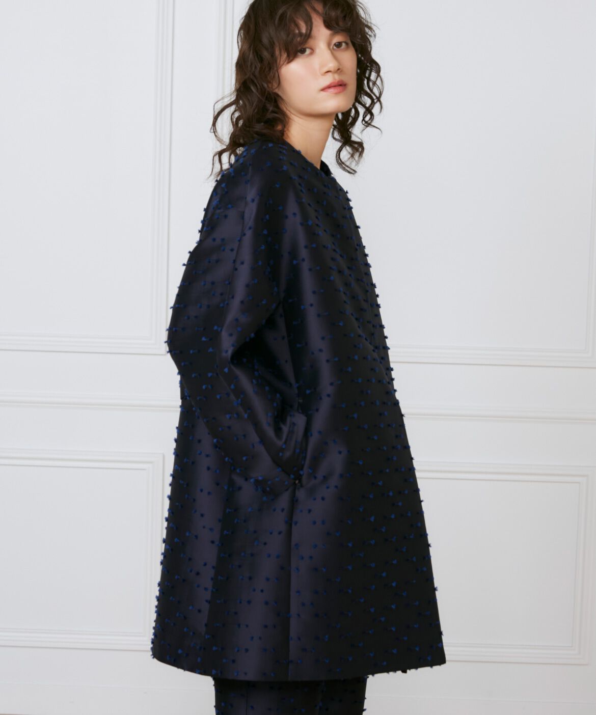 INED「ノーカラーAラインコート《la veille by SUPERIOR CLOSET》」|ピーコート|