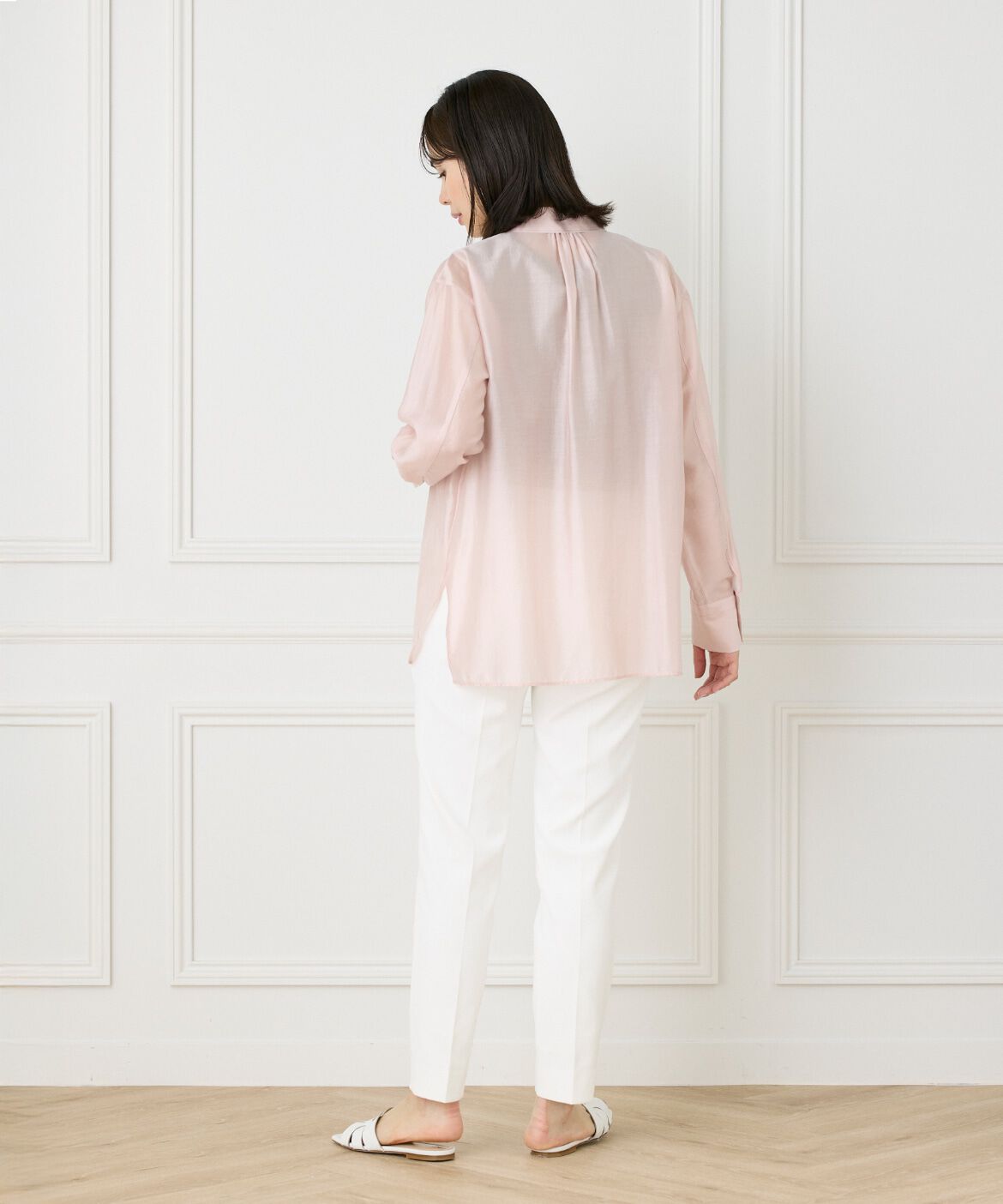 INED「《WEB限定カラー》オーガンジーシアーシャツ」|シャツ・ブラウス|