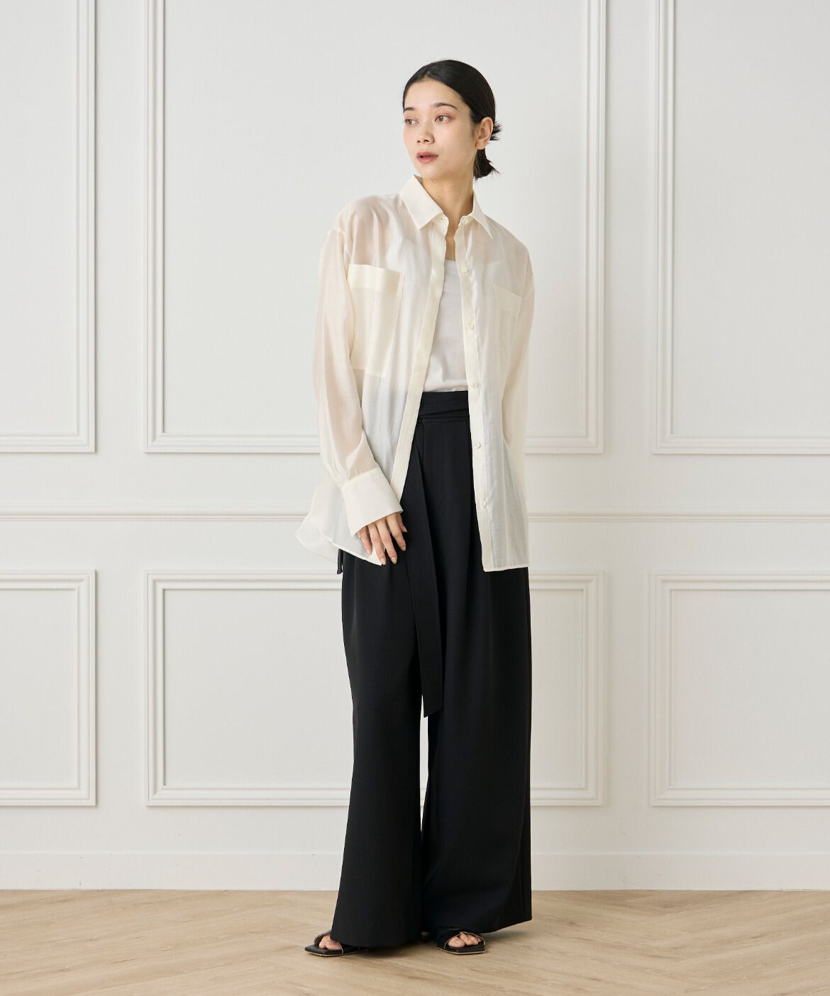 INED「《WEB限定カラー》オーガンジーシアーシャツ」|シャツ・ブラウス|