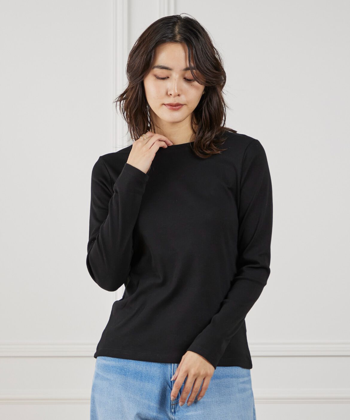 DAY by DAY it&rsquo;s international「長袖クルーネックプルオーバー《スビン綿MIXフライス》」|Tシャツ・カットソー|ブラック