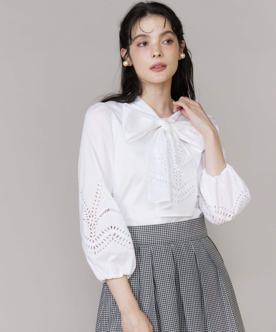 Maglie le cassetto「ボーラーレースブラウス」|シャツ・ブラウス|