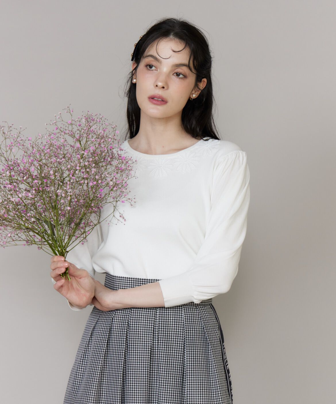 Maglie le cassetto「《大きいサイズ》モチーフレースニットプルオーバー」|ニット・セーター|