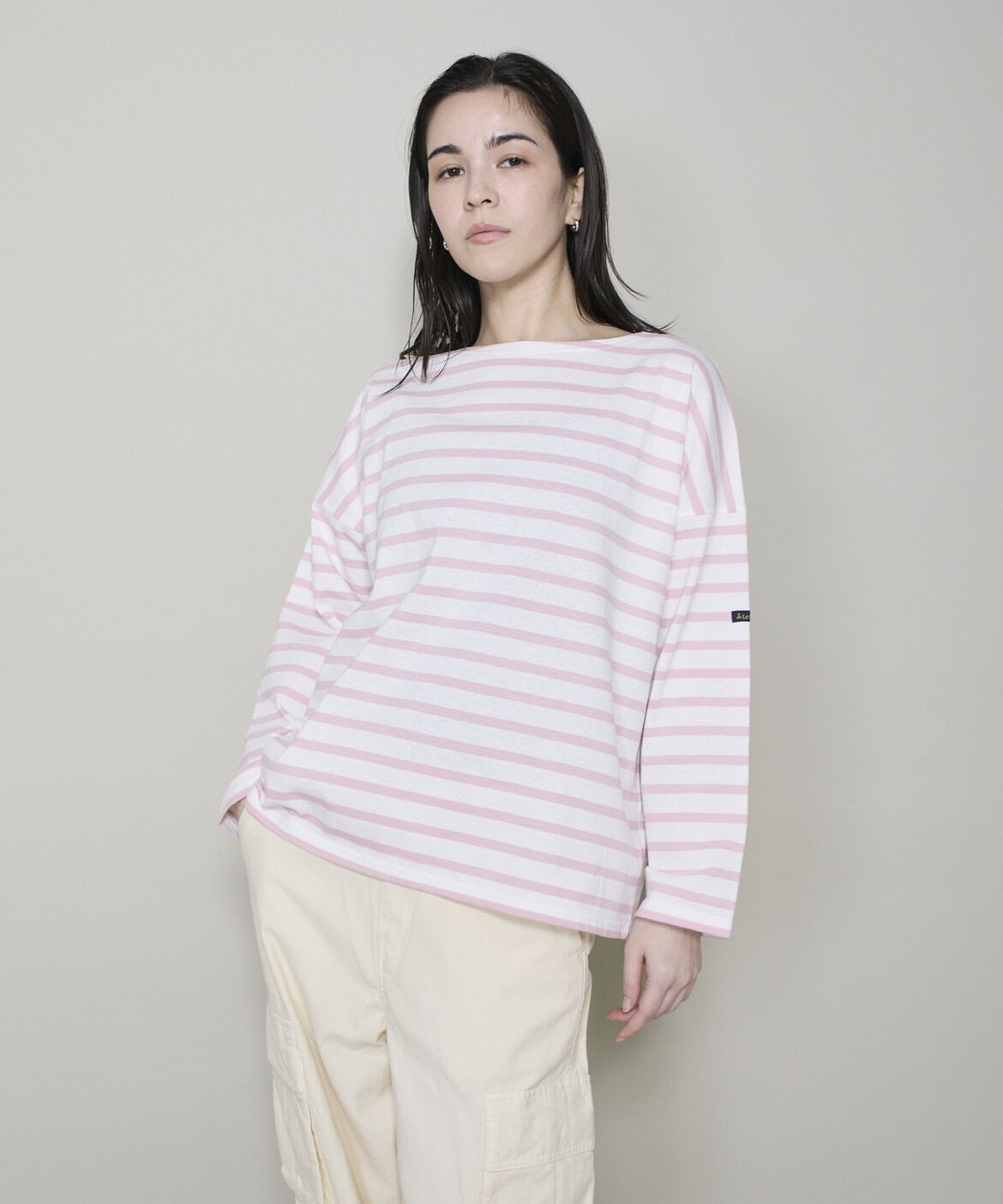 INED「ボートネックカットソー　PETIT COPAIN《Le minor》」|Tシャツ・カットソー|ピンク1