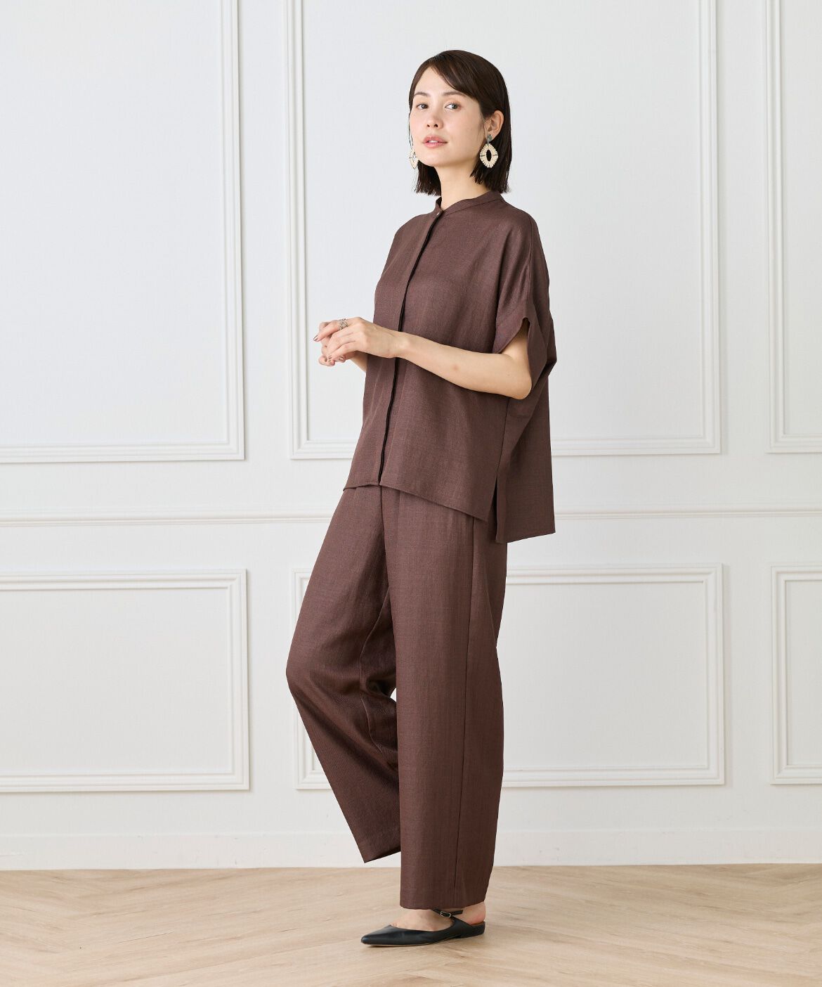 7-IDconcept.「《大きいサイズ》麻調ドロストイージーパンツ」|その他|