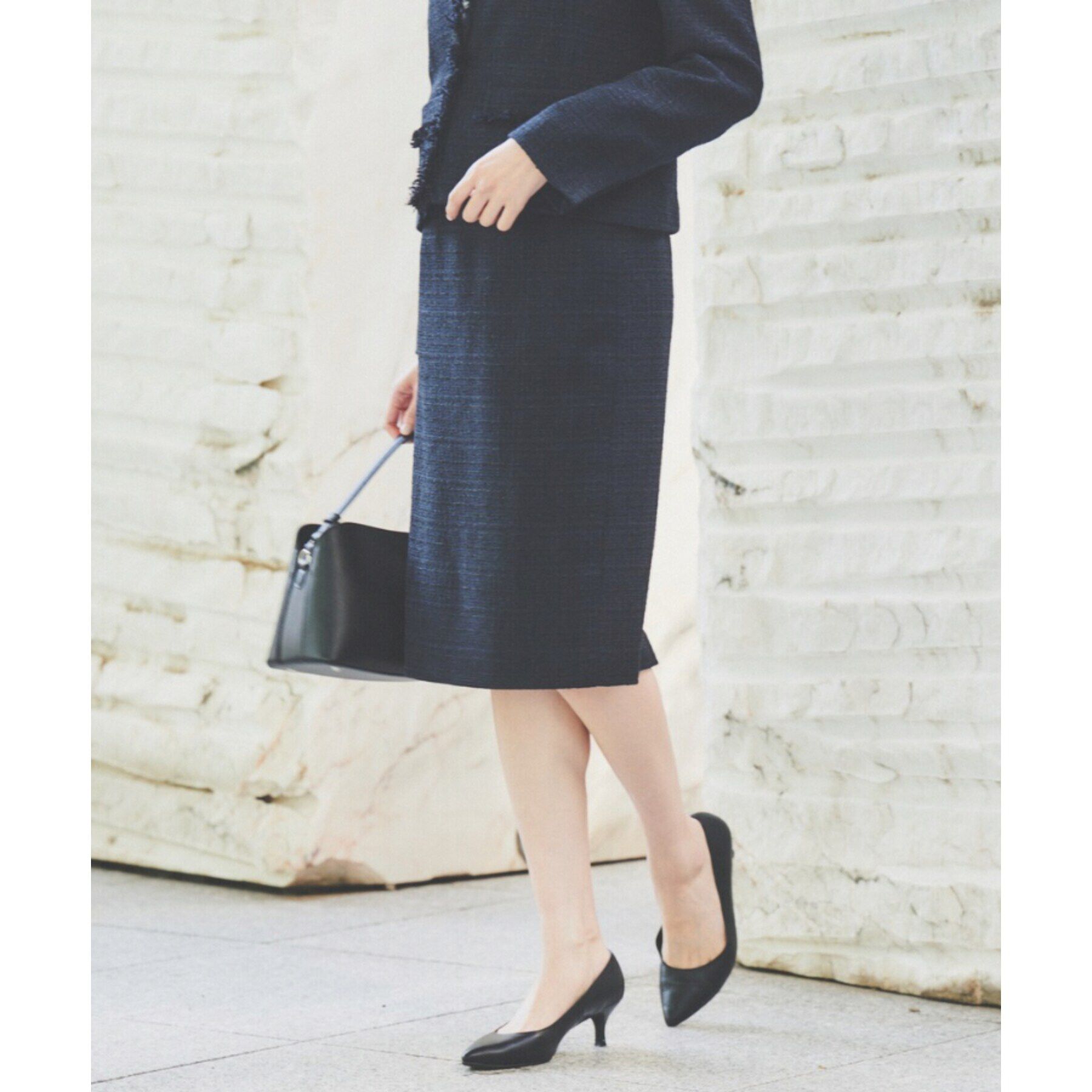 UNTITLED「【入卒／セレモニー／通勤】ラメツイードタイトスカート」|スカート|