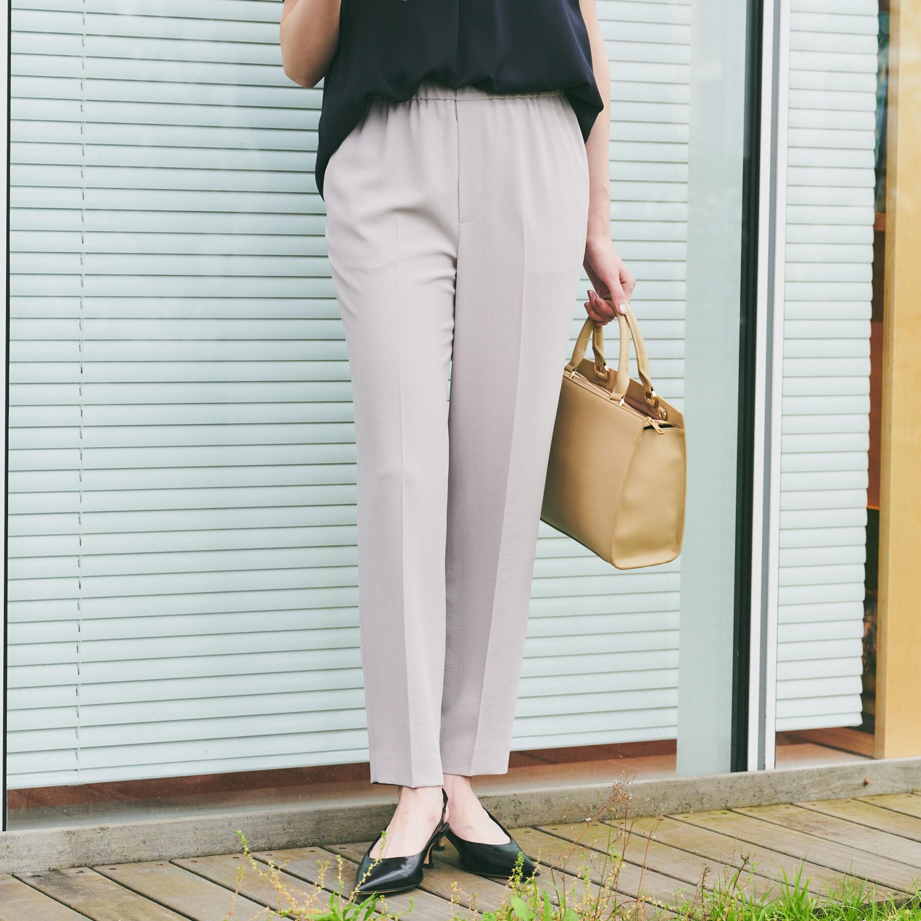 UNTITLED「【セットアップ可能/接触冷感/イージーケア/ウエストゴム仕様】リラクミスト テーパードパンツ」|その他|