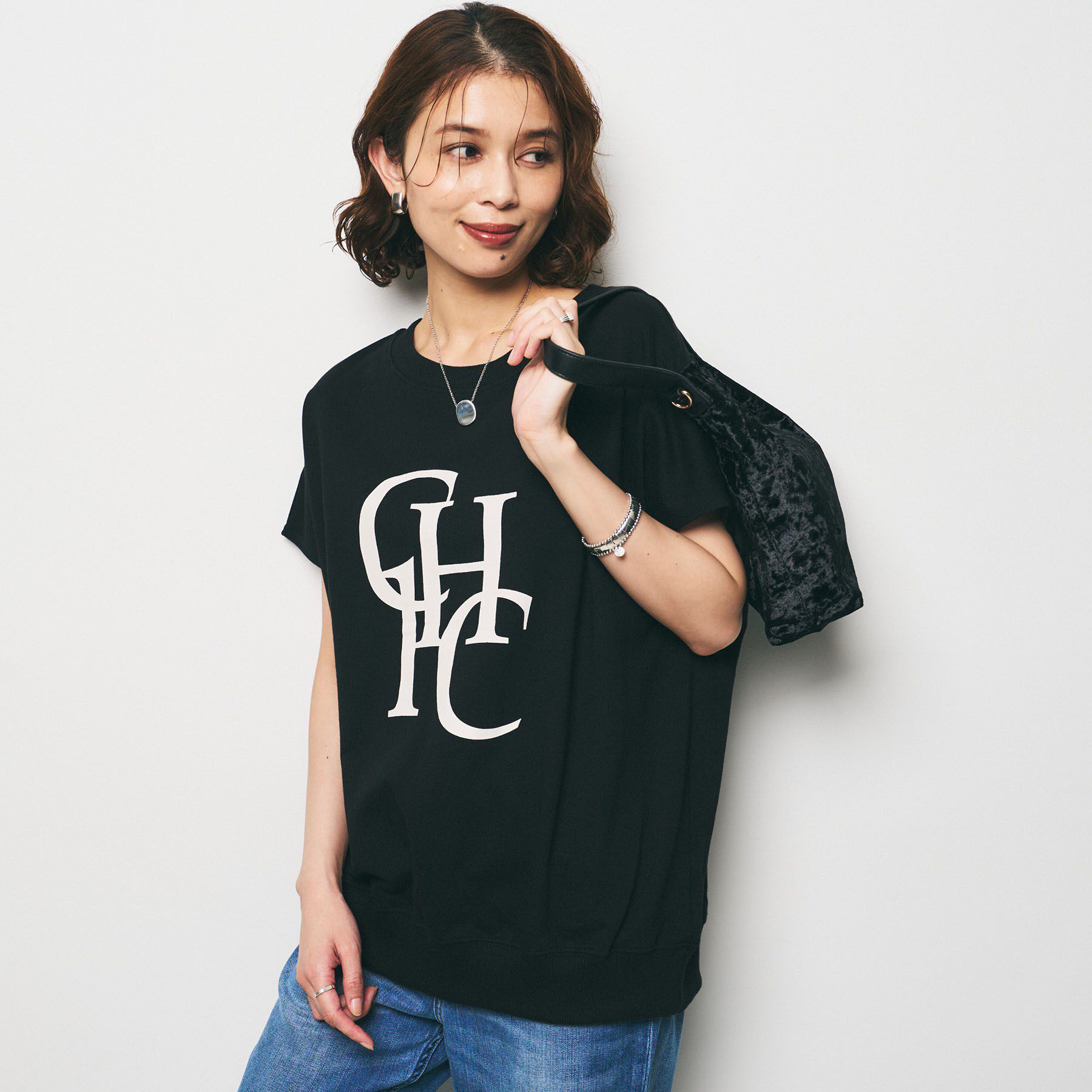 UNTITLED「【CHIGNON】別注 ミニ裏毛フレンチスリーブプルオーバー」|Tシャツ・カットソー|ブラック(019)