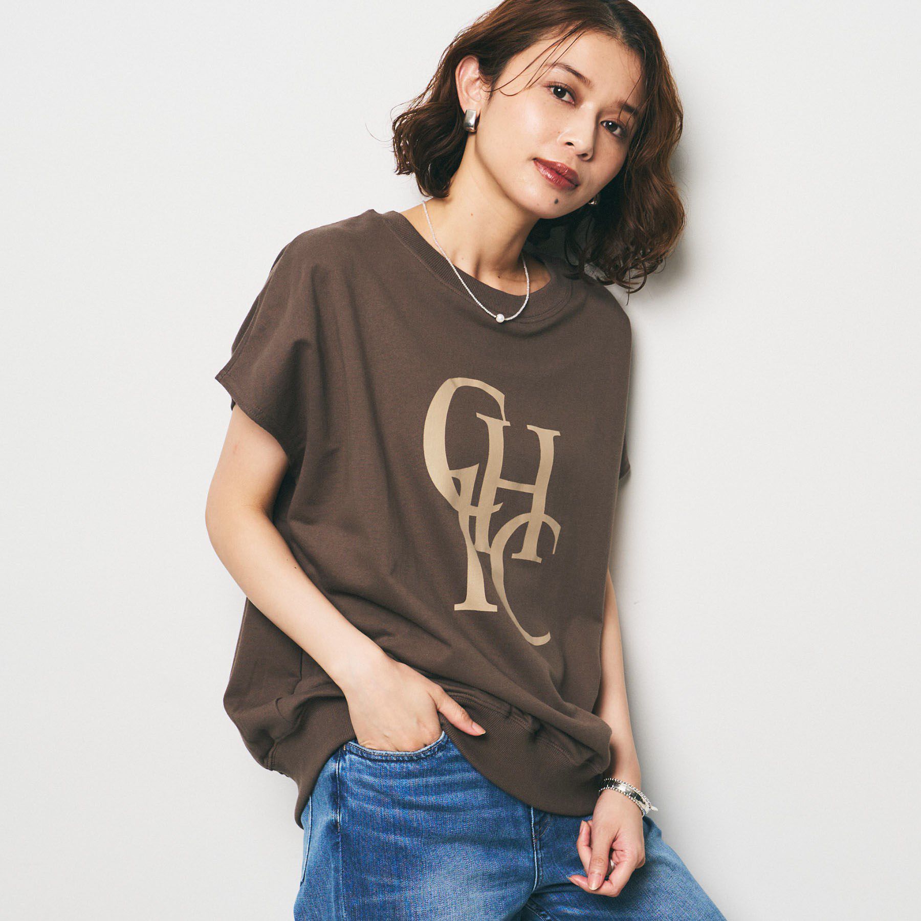 UNTITLED「【CHIGNON】別注 ミニ裏毛フレンチスリーブプルオーバー」|Tシャツ・カットソー|ブラウン(043)