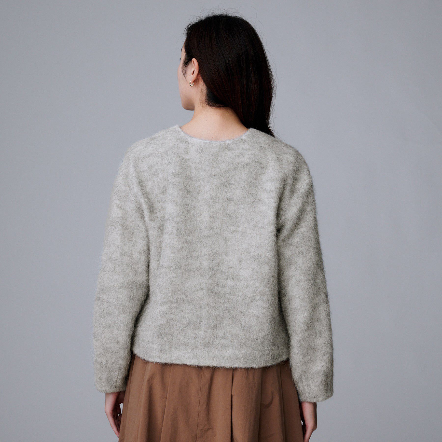 UNTITLED「【ジャケット風/メタルボタン】アルパカ混シャギーカーディガン」|カーディガン|