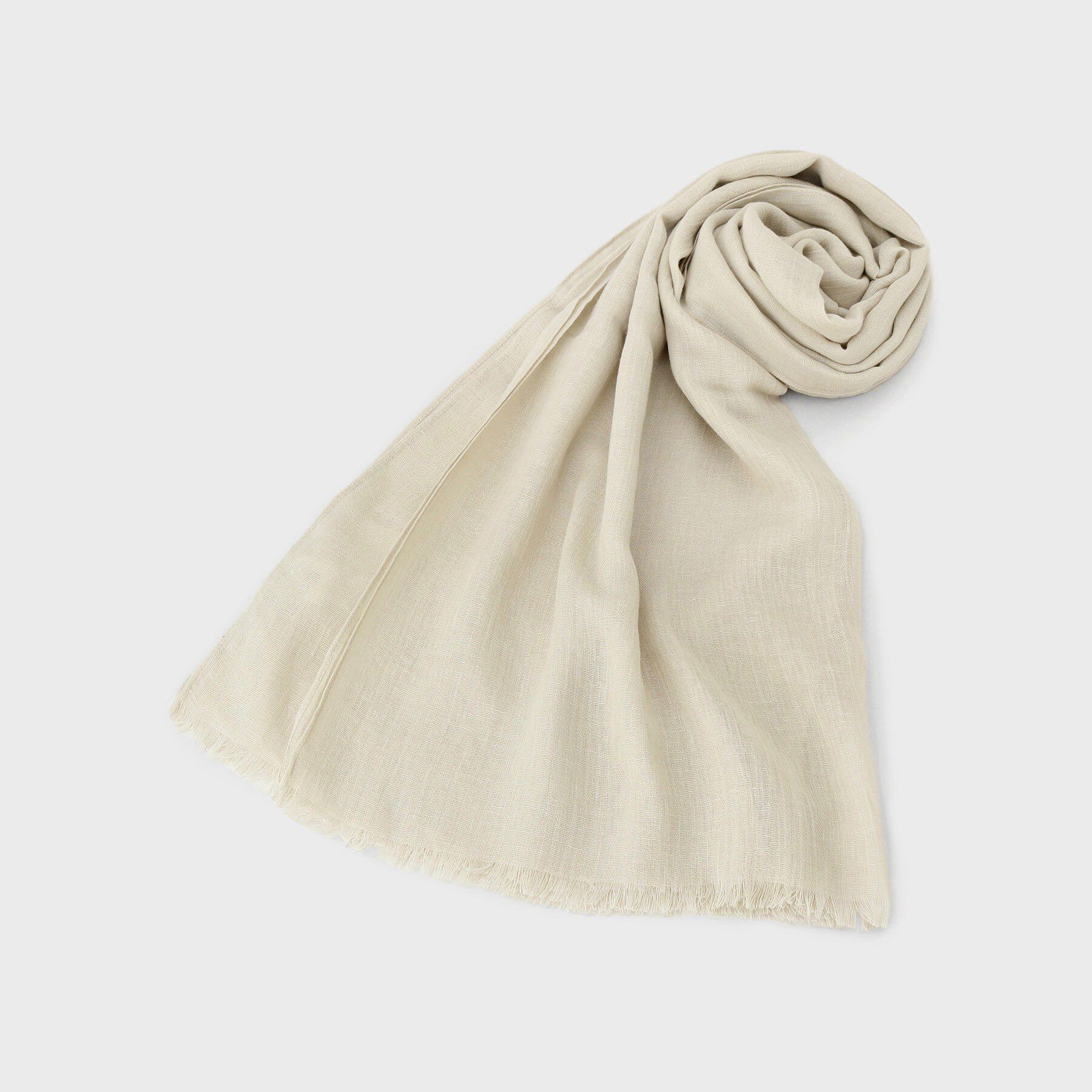 UNTITLED「コットンリネンストール」|ストール|ライトベージュ(05