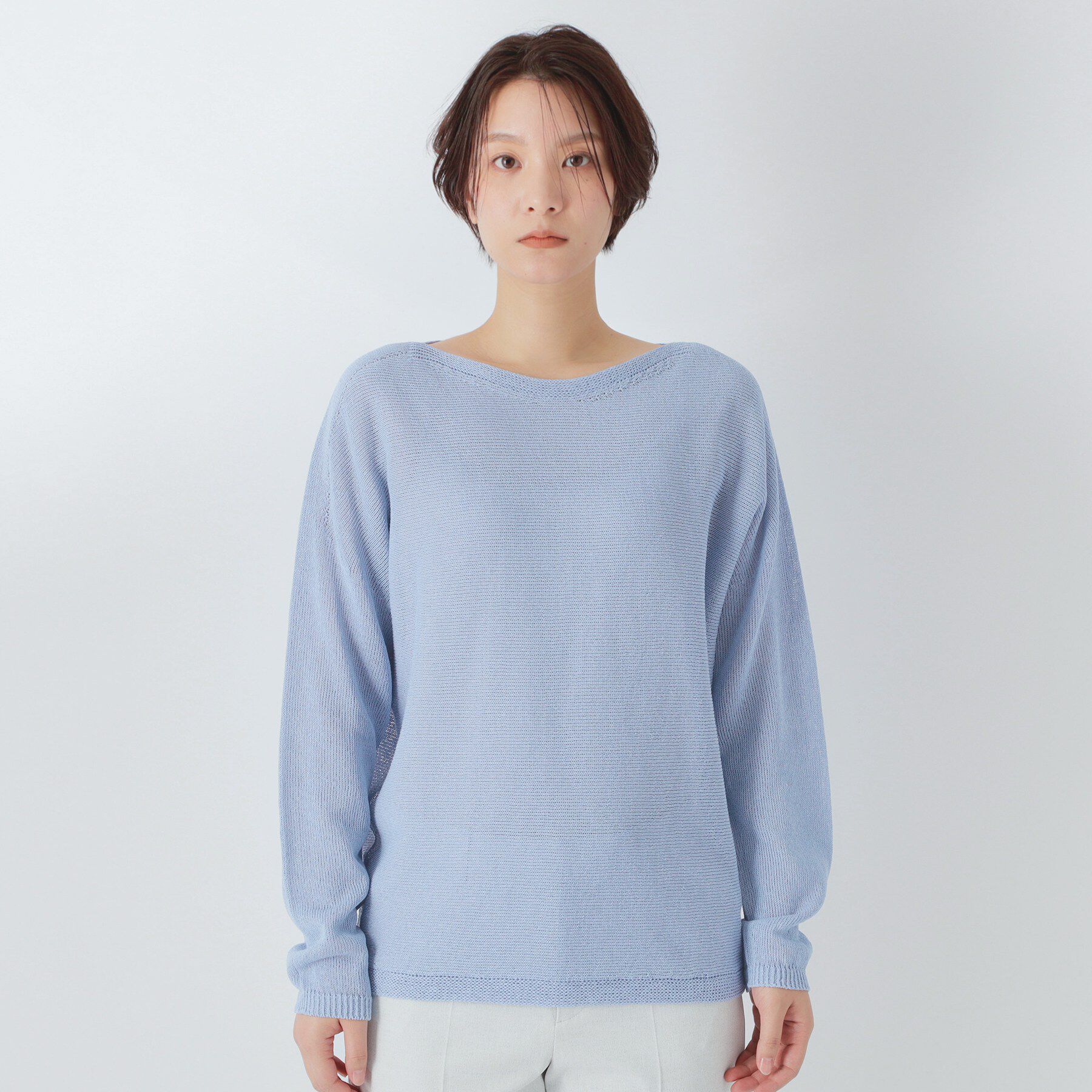 UNTITLED「【古畑星夏さん着用/8色展開/程よい透け感】ドライタッチボートネックニット」|ニット・セーター|