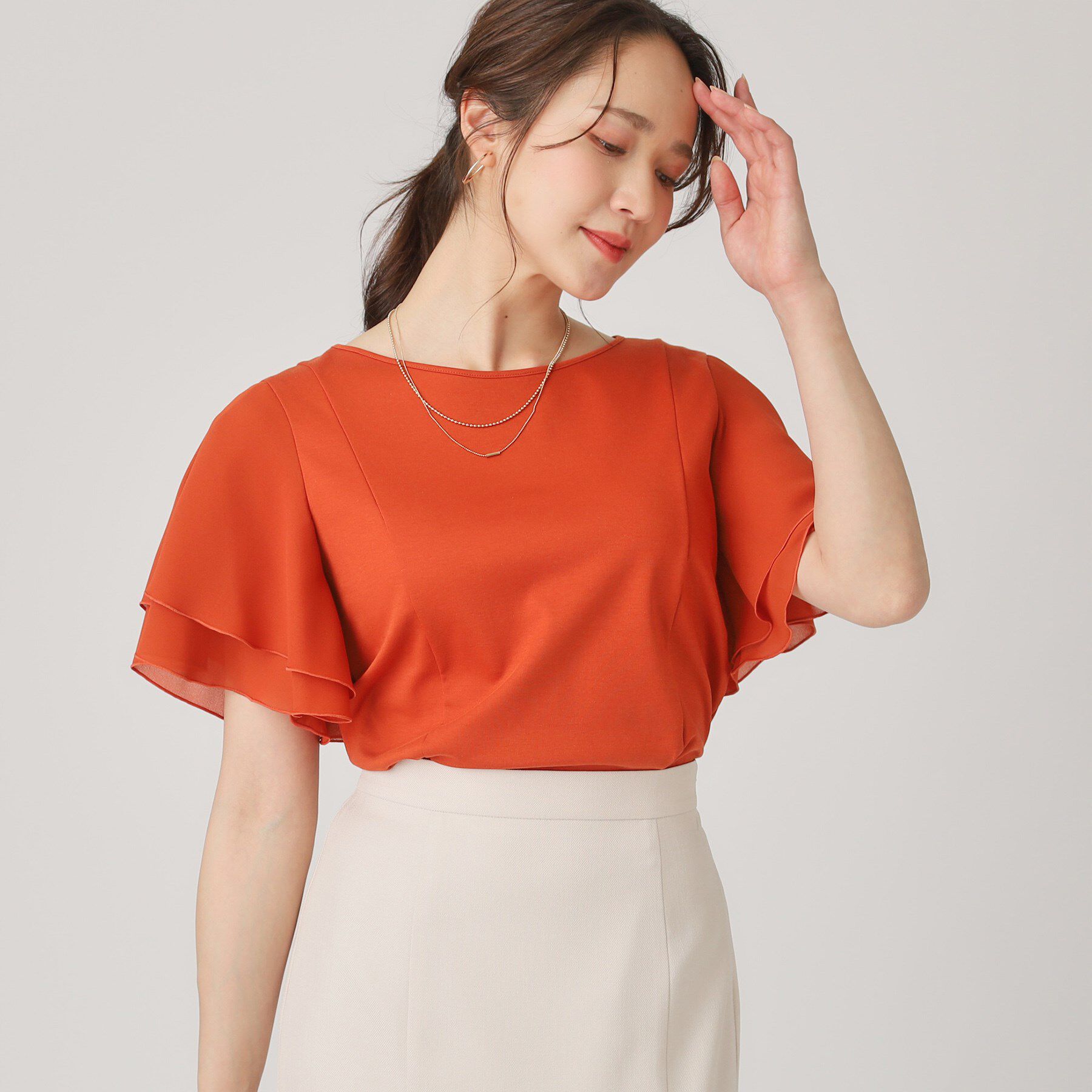 COUP DE CHANCE「【洗える／日本製】異素材組合せのジャージートップス」|Tシャツ・カットソー|