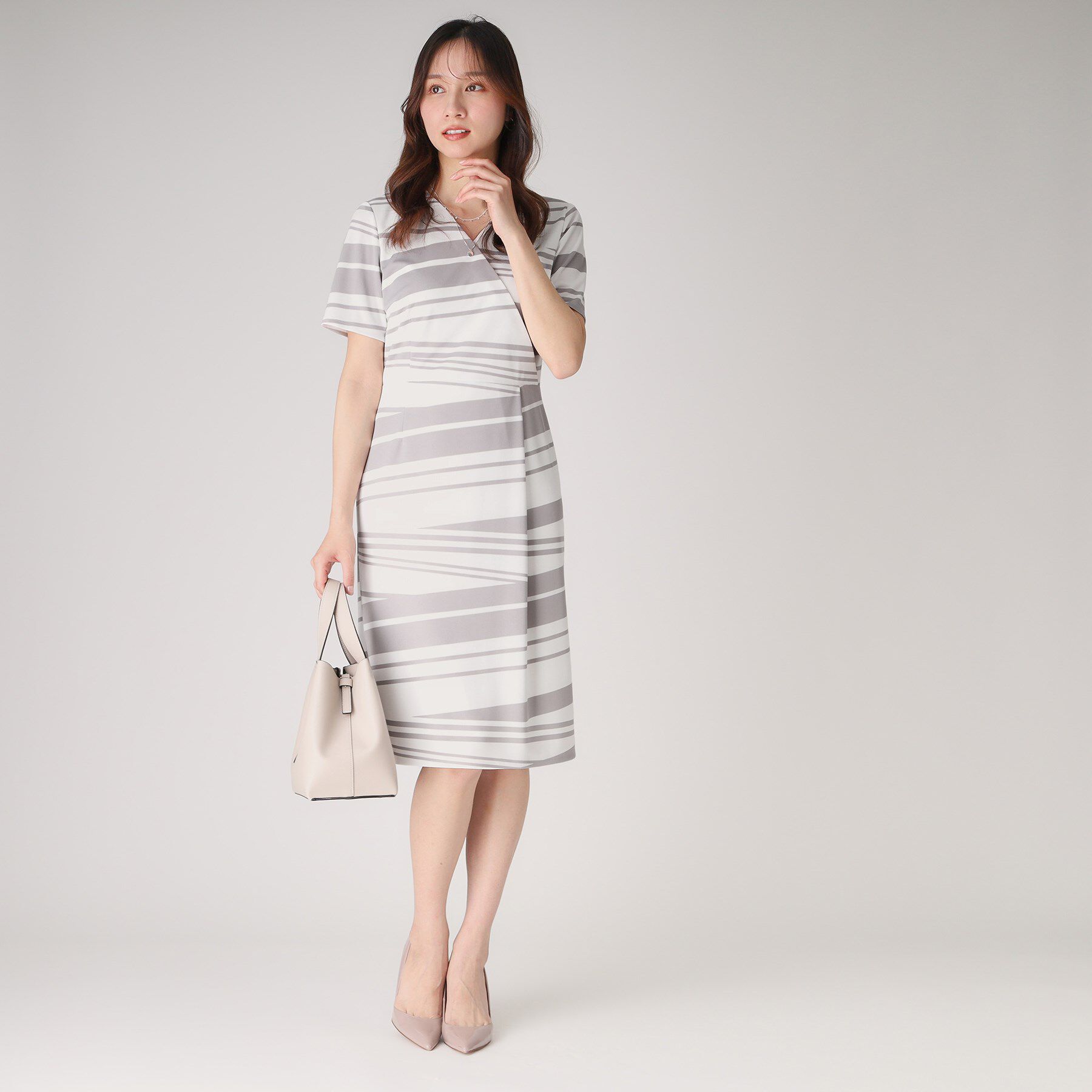 COUP DE CHANCE「【洗える／日本製】カシュクール風デザインワンピース」|ワンピース|