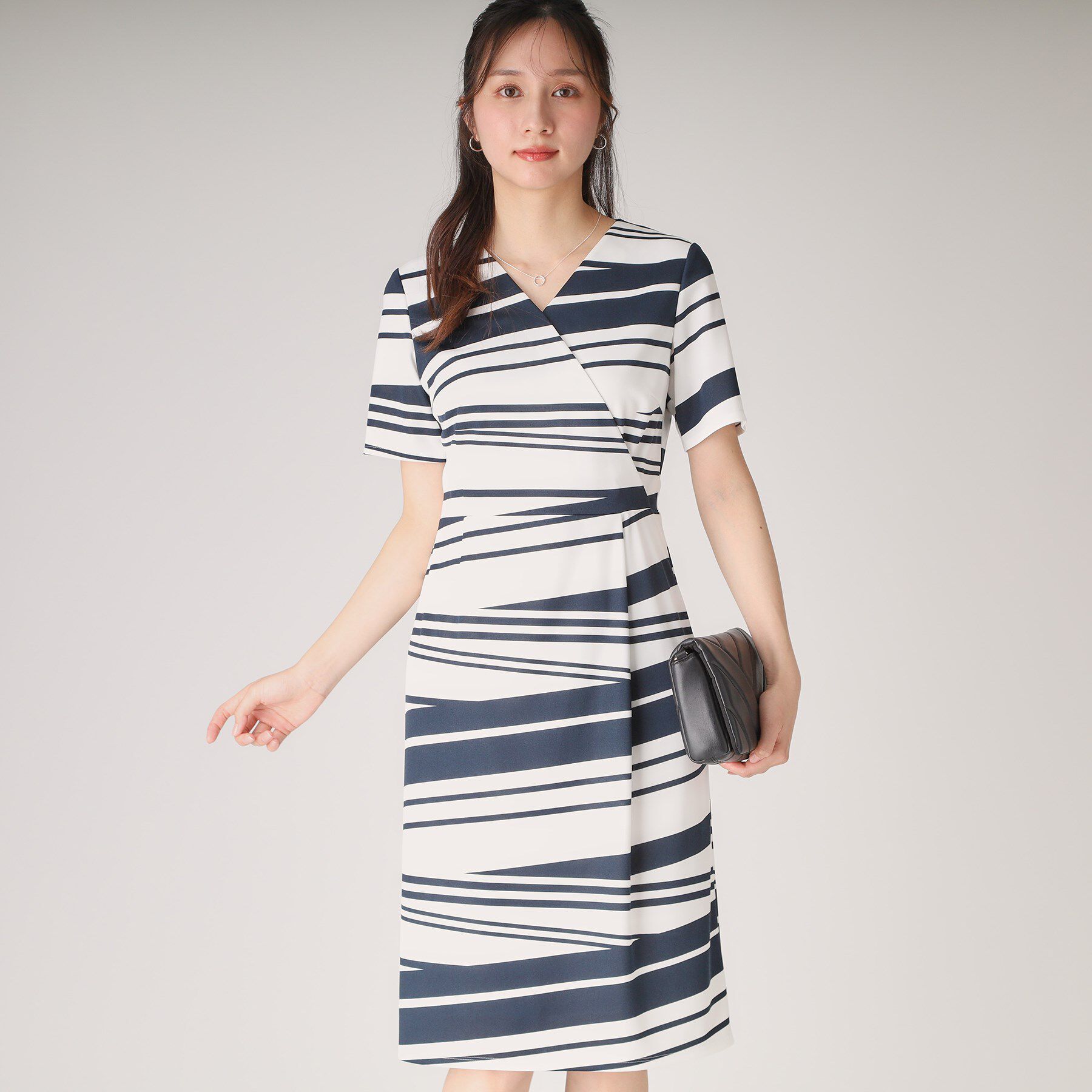 COUP DE CHANCE「【洗える／日本製】カシュクール風デザインワンピース」|ワンピース|