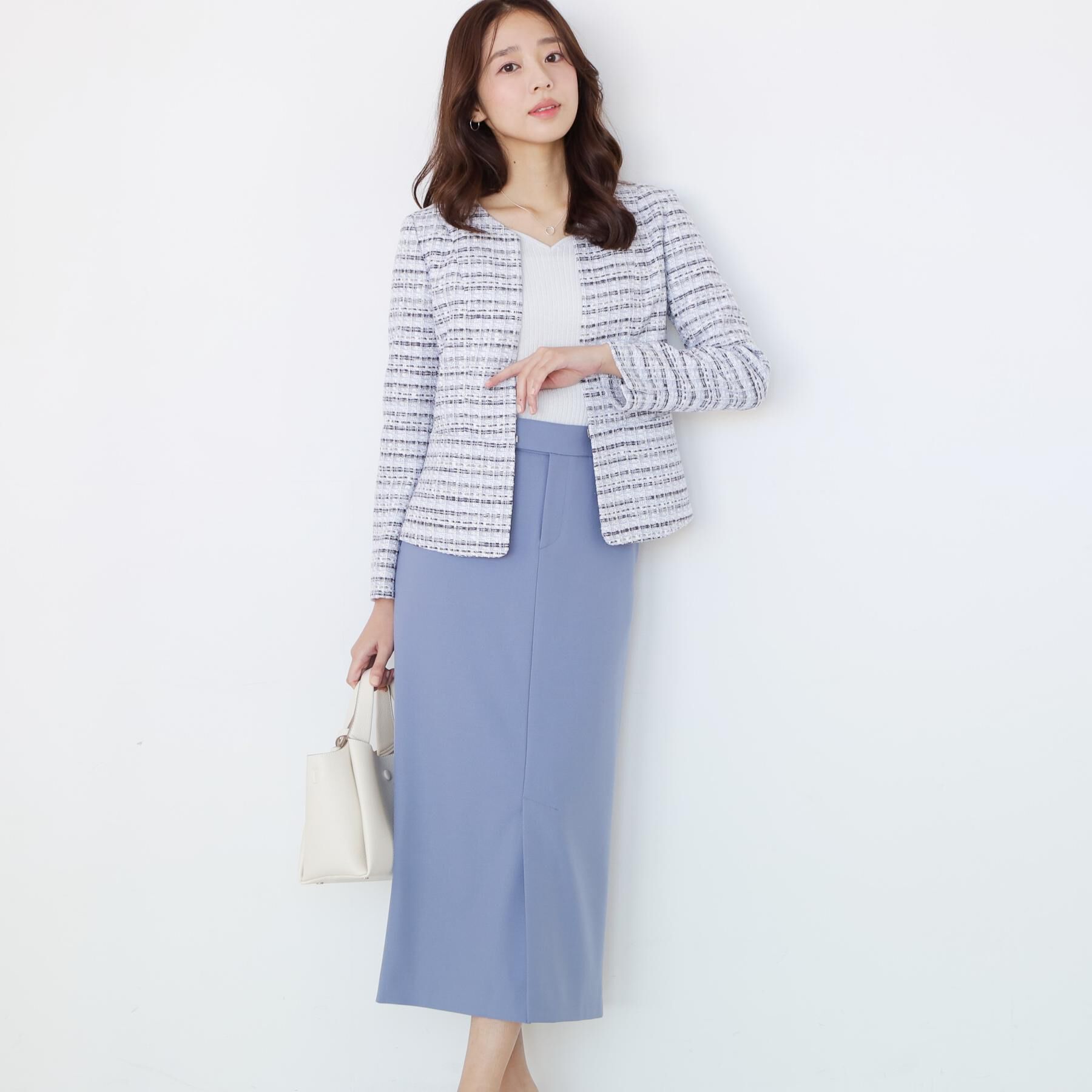 COUP DE CHANCE「【日本製／セットアップ可】ファンシーツィードのノーカラージャケット」|ノーカラージャケット|