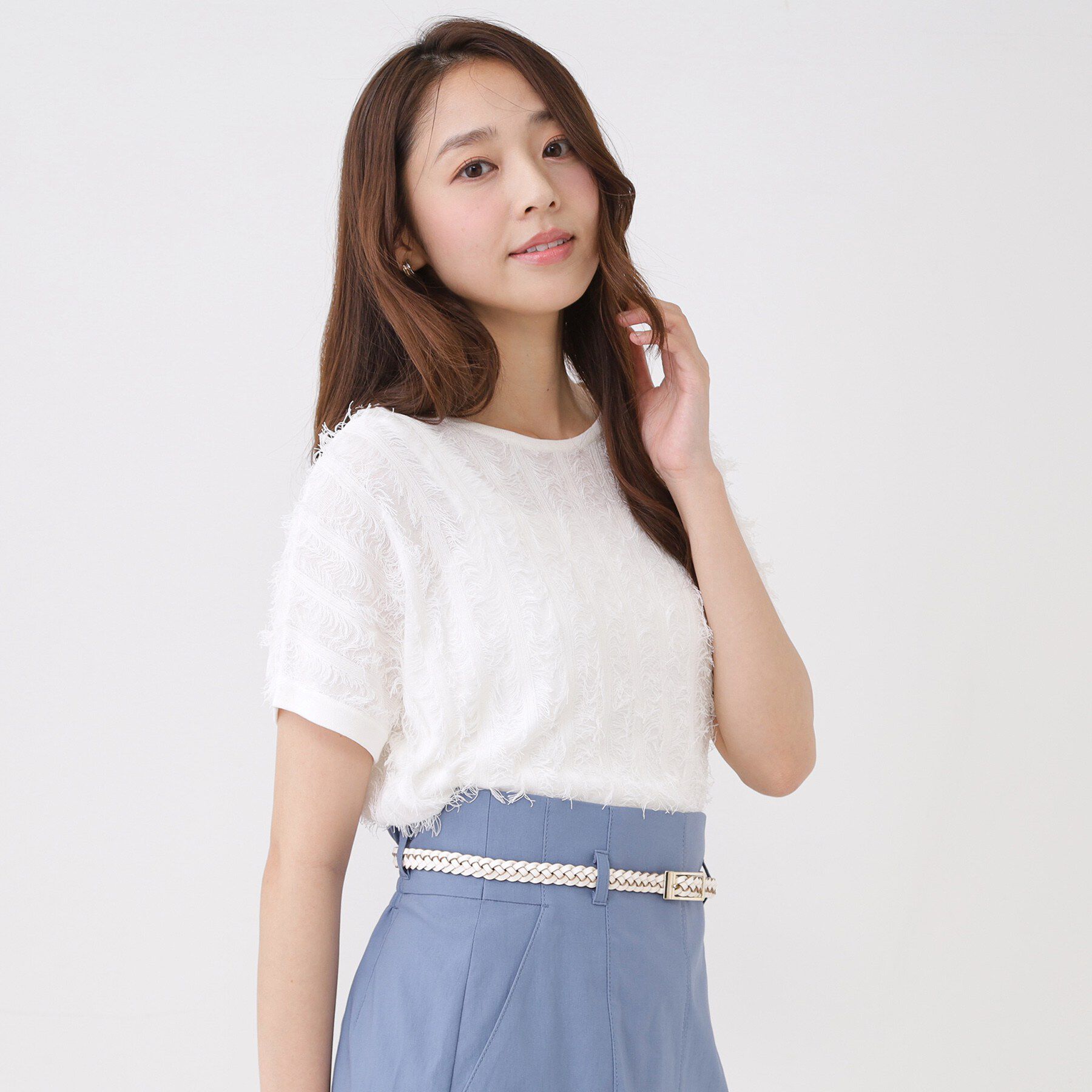 COUP DE CHANCE「【手洗い可】フリンジニットトップス」|ニット・セーター|