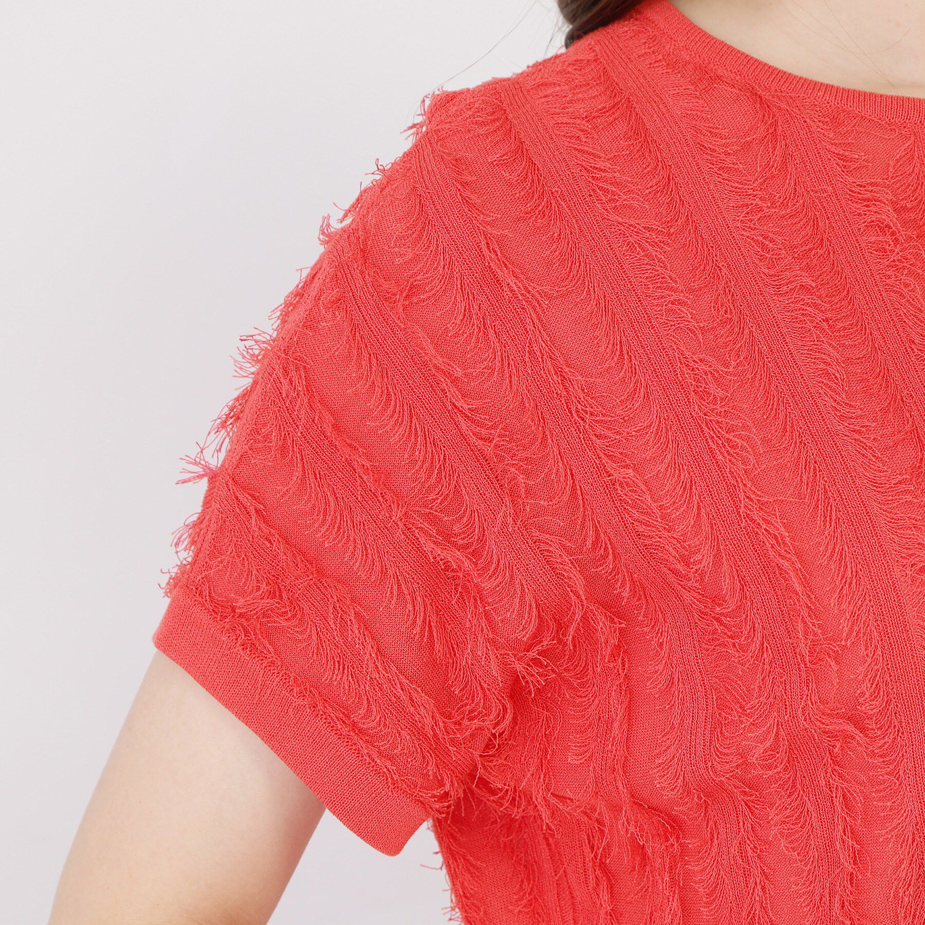 COUP DE CHANCE「【手洗い可】フリンジニットトップス」|ニット・セーター|