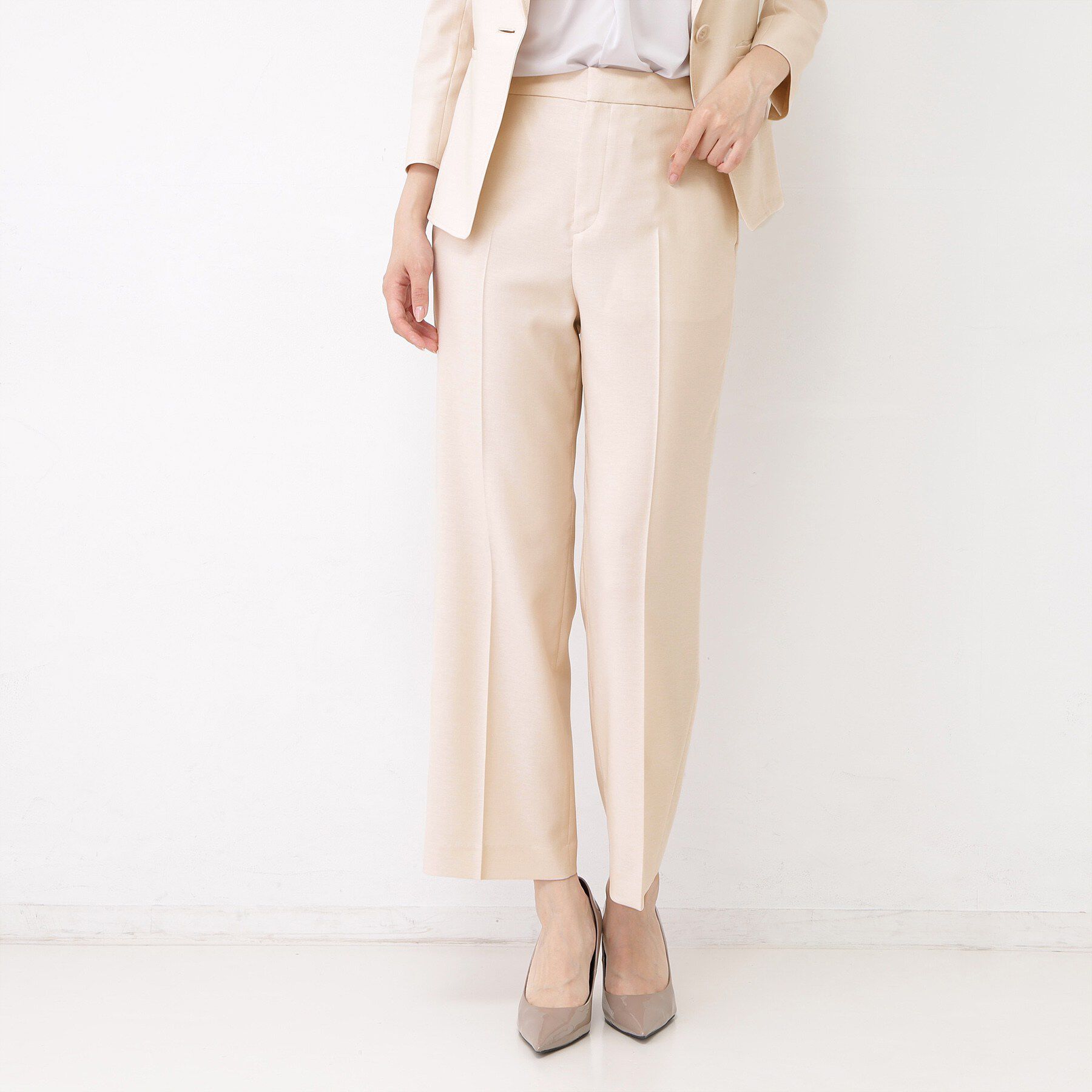 COUP DE CHANCE「【手洗い可／日本製／セットアップ可】リネンライク ストレートパンツ」|その他|グレージュ(050)