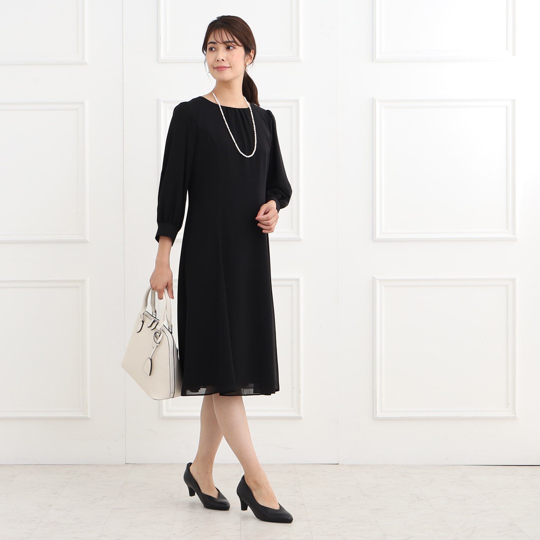 Reflect「【フォーマル/洗える】フィット＆フレアジョーゼットワンピース」|ワンピース|