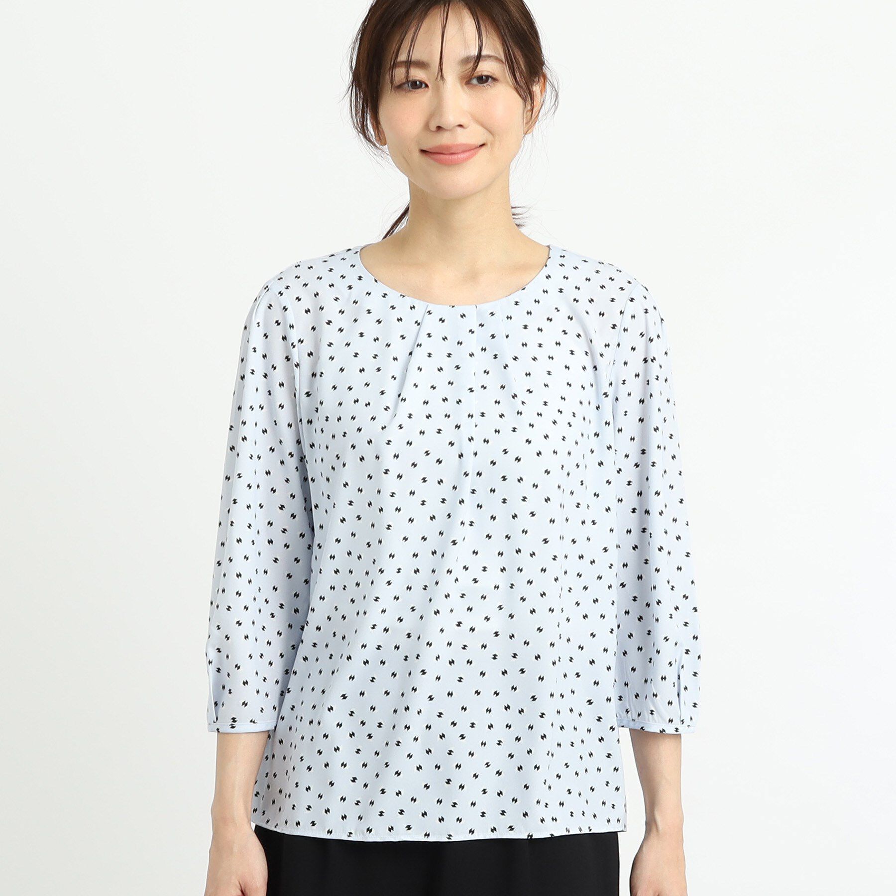 Reflect「【夏SALE／単品使いもできる】プリントブラウス着流しカーディガンニット」|カーディガン|