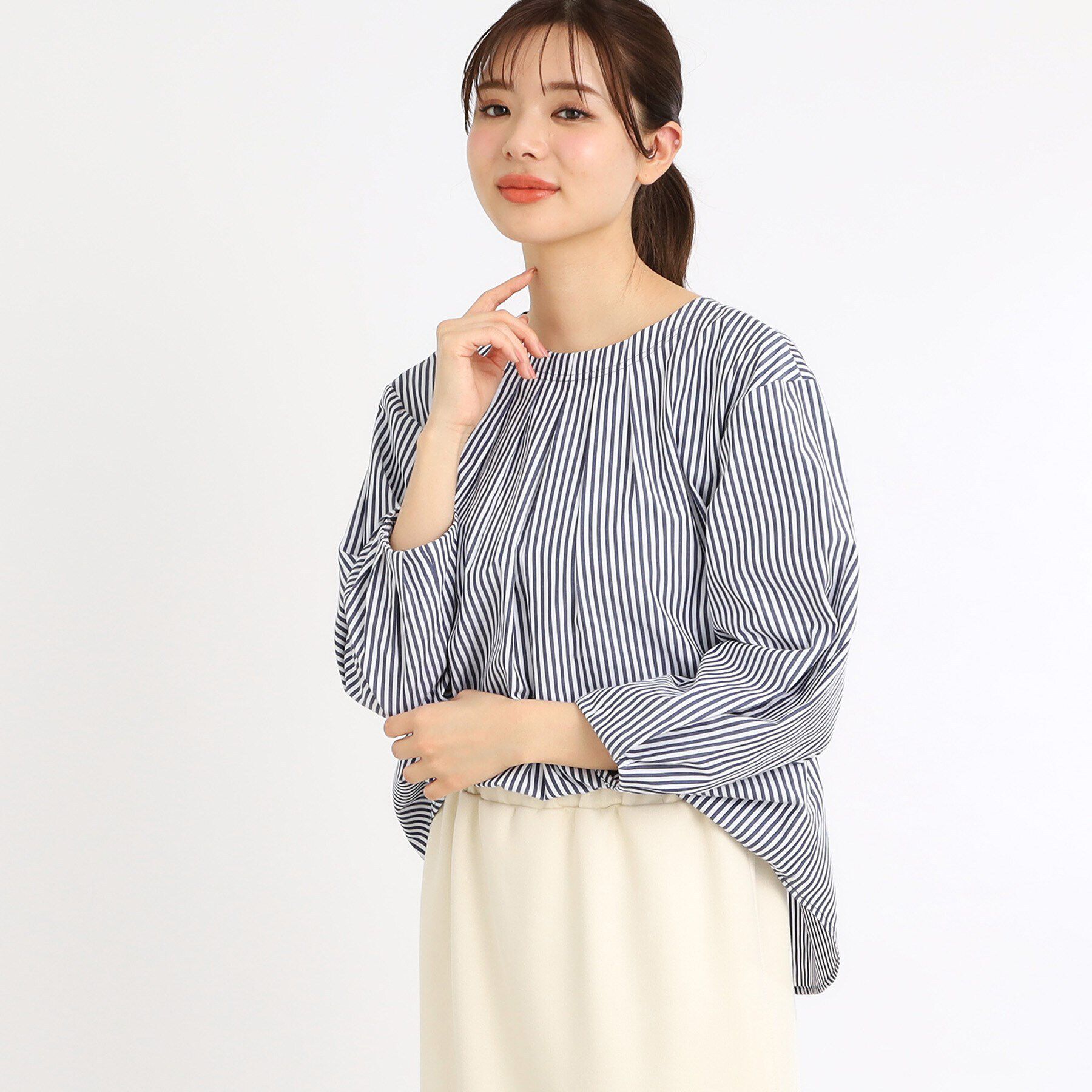 Reflect「【夏SALE／E‐QUALITY／手洗い可】タックディティールブラウス」|シャツ・ブラウス|