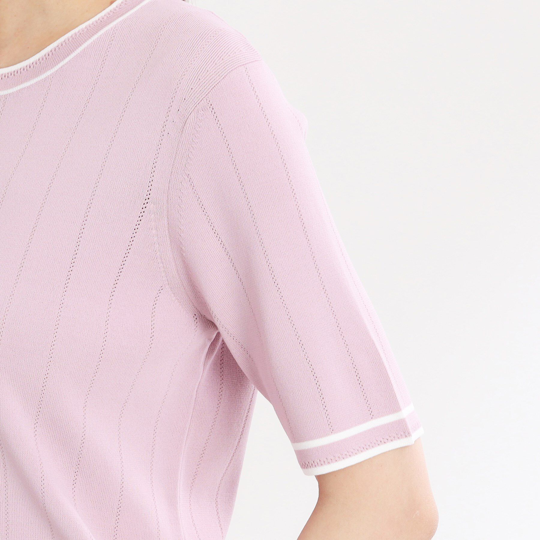 Reflect「【手洗い可／アンサンブル可】五分袖ニット」|ニット・セーター|