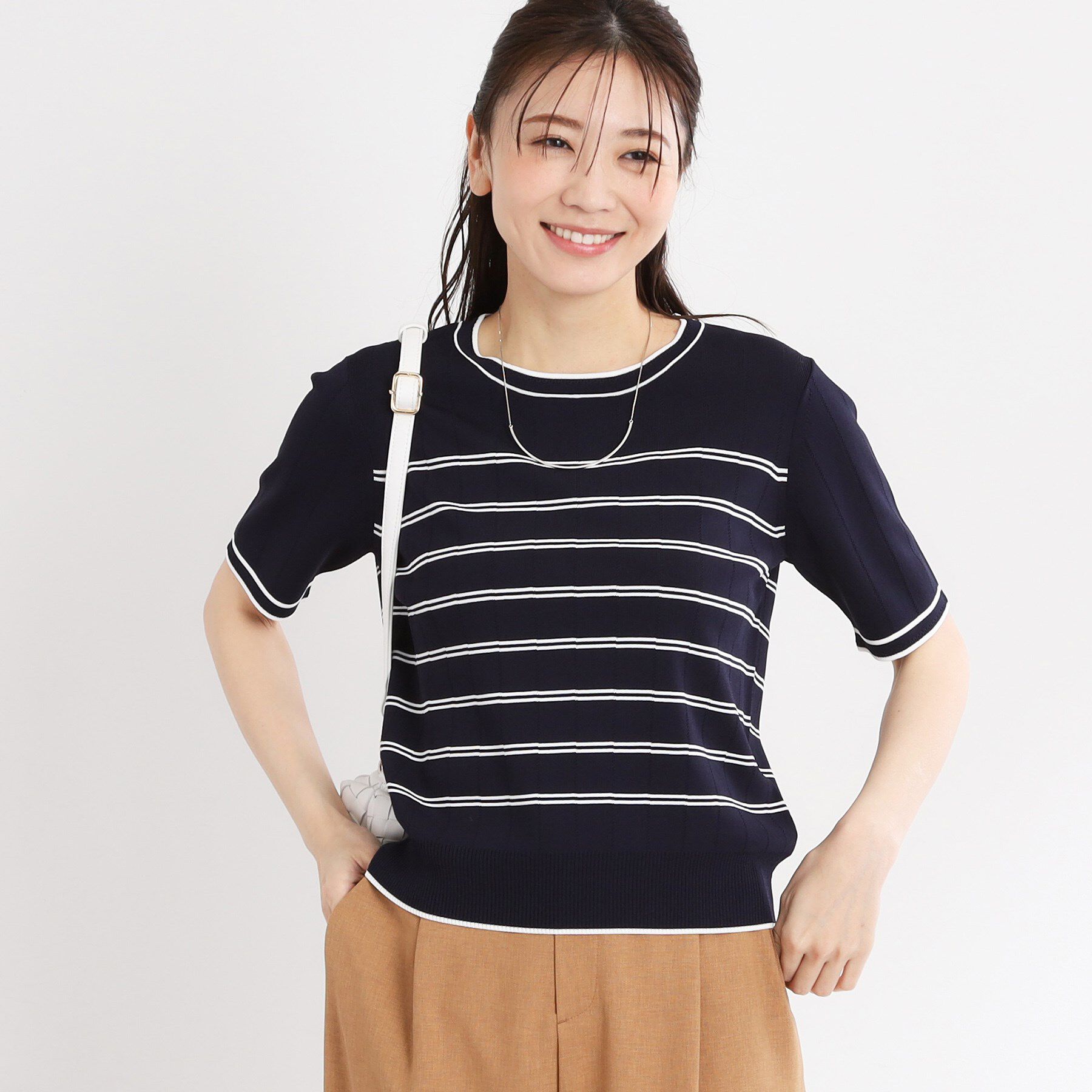 Reflect「【手洗い可／アンサンブル可】五分袖ニット」|ニット・セーター|